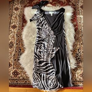 Joseph Ribkoff Black and White Zebra Print Dress